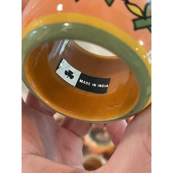 Set Of 12 Napkin Rings Holders Multi Colored Hand Painted Fruit Themed NEW - Picture 8 of 9